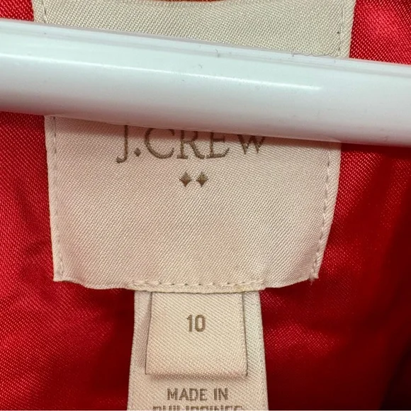 J. Crew cottagecore wool blend Red hoodie Pea Coat with Fur Hood size 10 - Picture 5 of 9